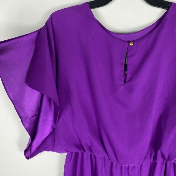⭐️ Suzi Chin for Maggie Boutique Dress Sz 4 Kimono Sleeve Purple NWOT - Picture 3 of 8